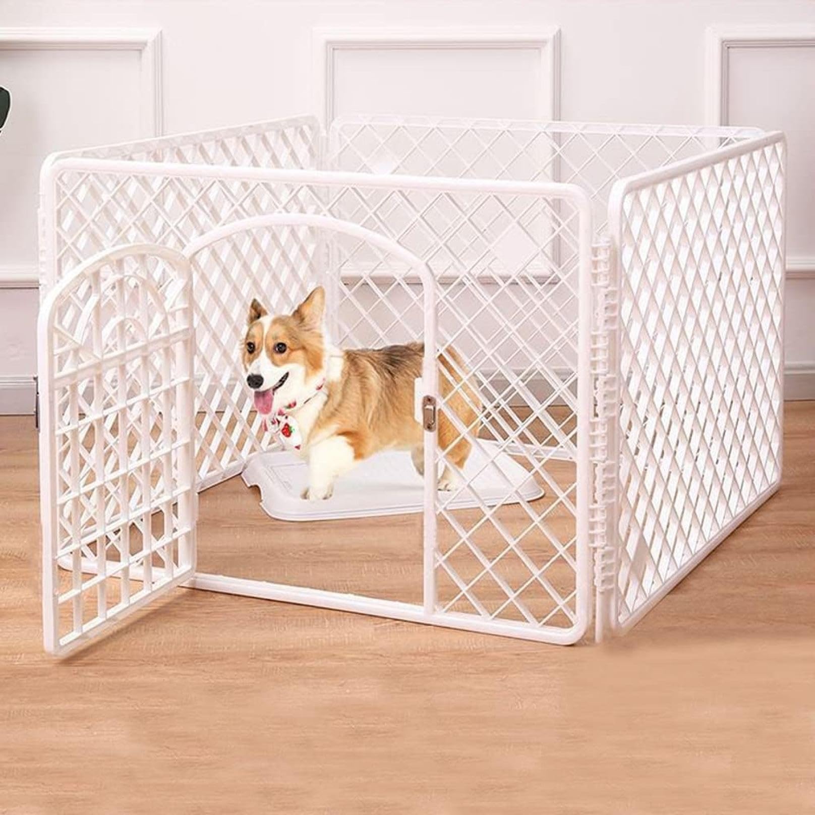 Amazon | ペットサークル ホワイト 90*60*90cm 小型犬/中型犬 ABS樹脂