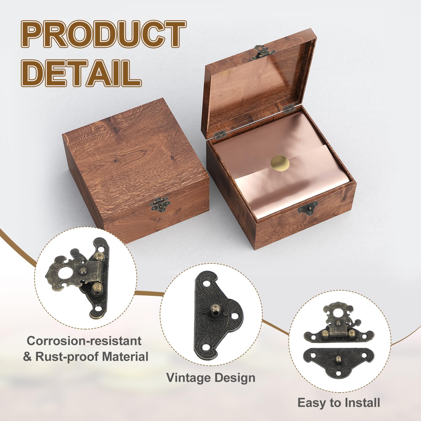 古橋専用 134-Piece Jewelry Box Hardware Kit – Retro Hasp Catches, Hinges