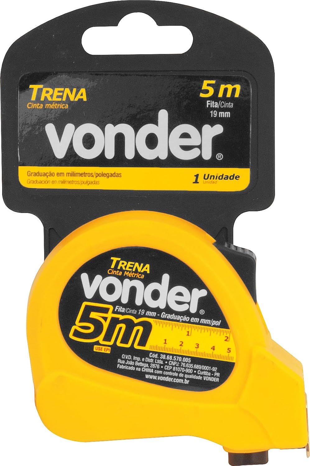 Vonder, Trena Curta De Aço 5 M X 19 Mm.