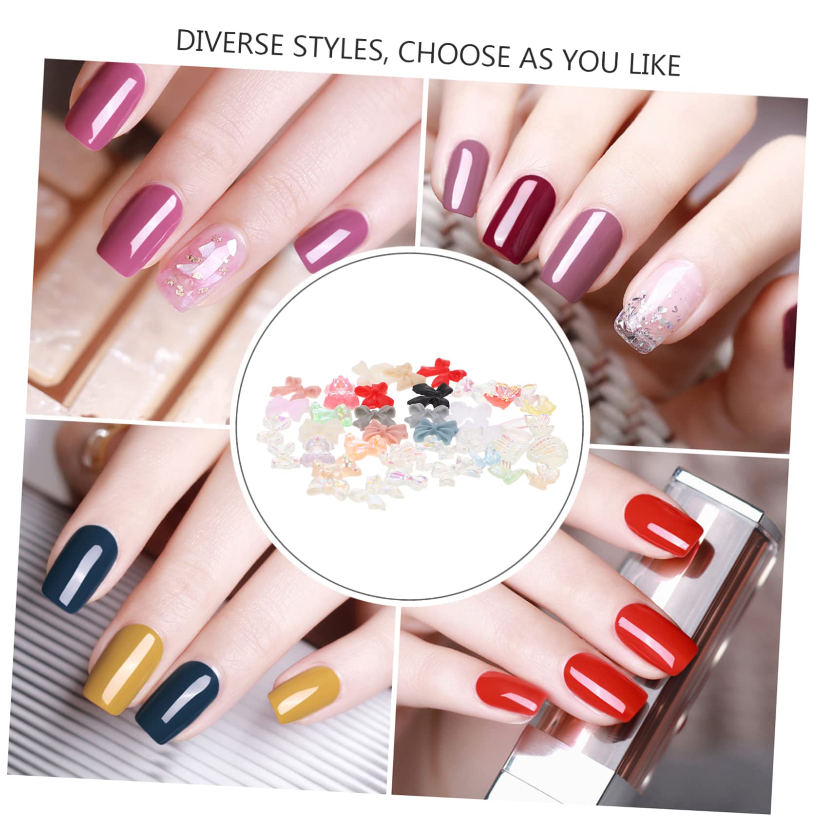 ABOOFAN Boxen Bow-shaped Nagelcharms Perlen Und Strass Für -maniküre Ersatzteile Für Nageldesign Stilvolle Nagelaccessoires Für Besondere Anlässe