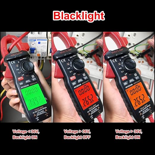Pinza amperimétrica digital para electricidad 600A miniatura 5