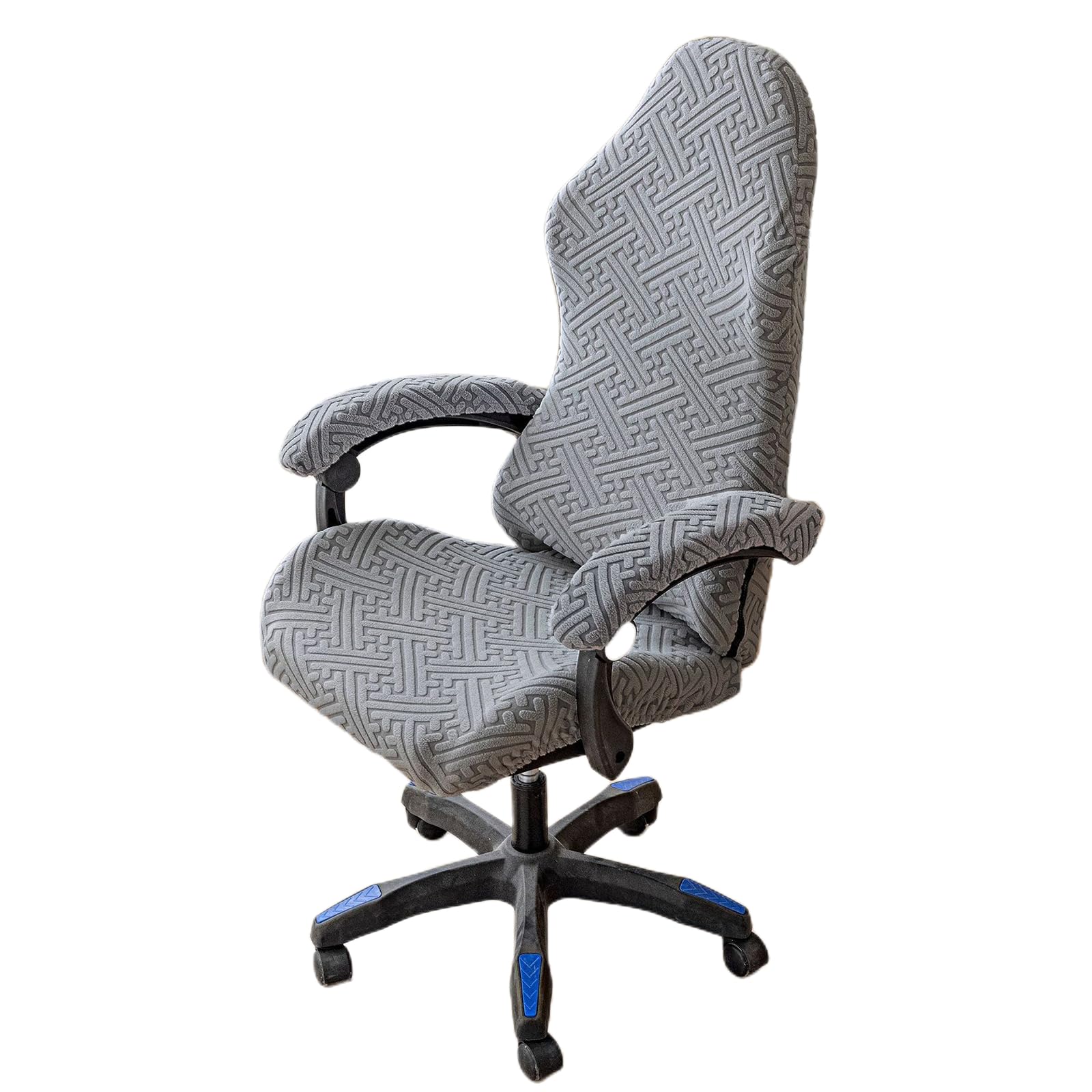 OQHAIR Ergonomic Gaming chair cover with Armrest Stretch Jacquard Gaming Chair Slipcover Washable Gaming chair cover for Reclining Racing Gaming Gaming Chair -dark gray