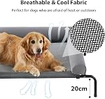 Large Elevated Cooling Dog Bed, Raised Dog Cot Beds for Large Dogs, Elevated Outdoor Pet Cot, Chew Proof Portable Cooling Pet Cot with Skid-Resistant Feet and Breathable Mesh