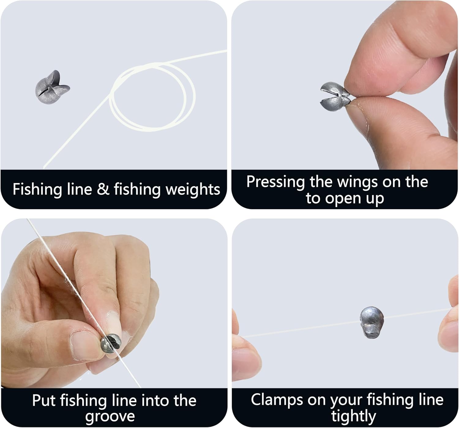 スプリットショットフィッシングウェイトラウンドリムーバブルフィッシングシンカー100個 フライバスフィッシングキャスティング用 4サ