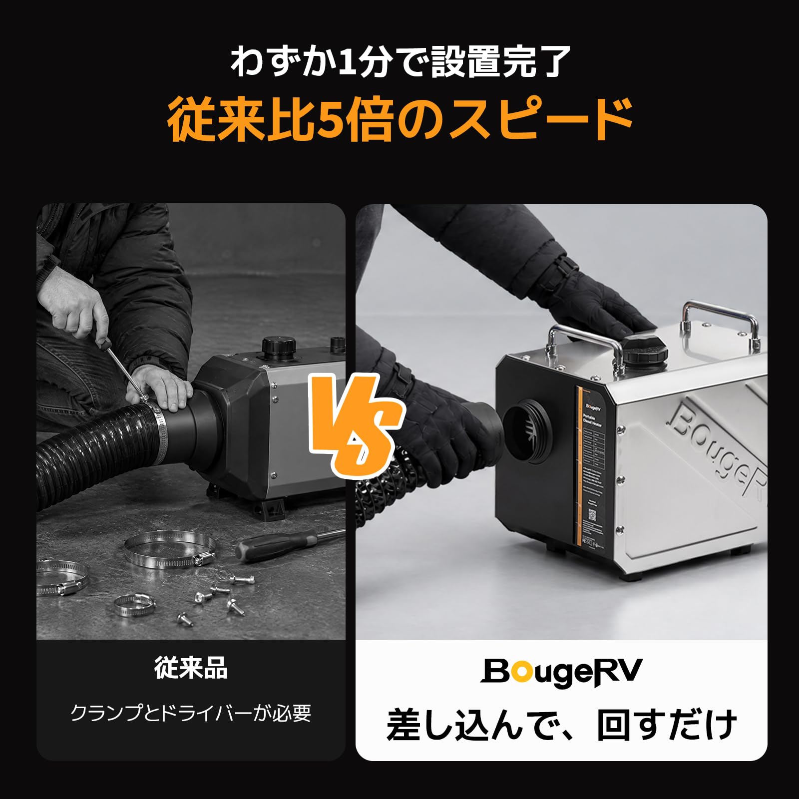 Amazon.co.jp: 【工具不要 わずか 1 分で本体組立】BougeRV 一体型 FF