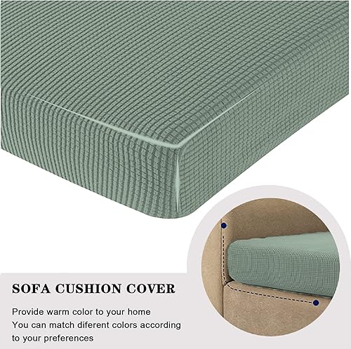 Miniatura 3 de Fundas de cojín elásticas de jacquard para asiento de sofá, fundas de cojín individuales lavables, protectores de muebles antideslizantes con parte