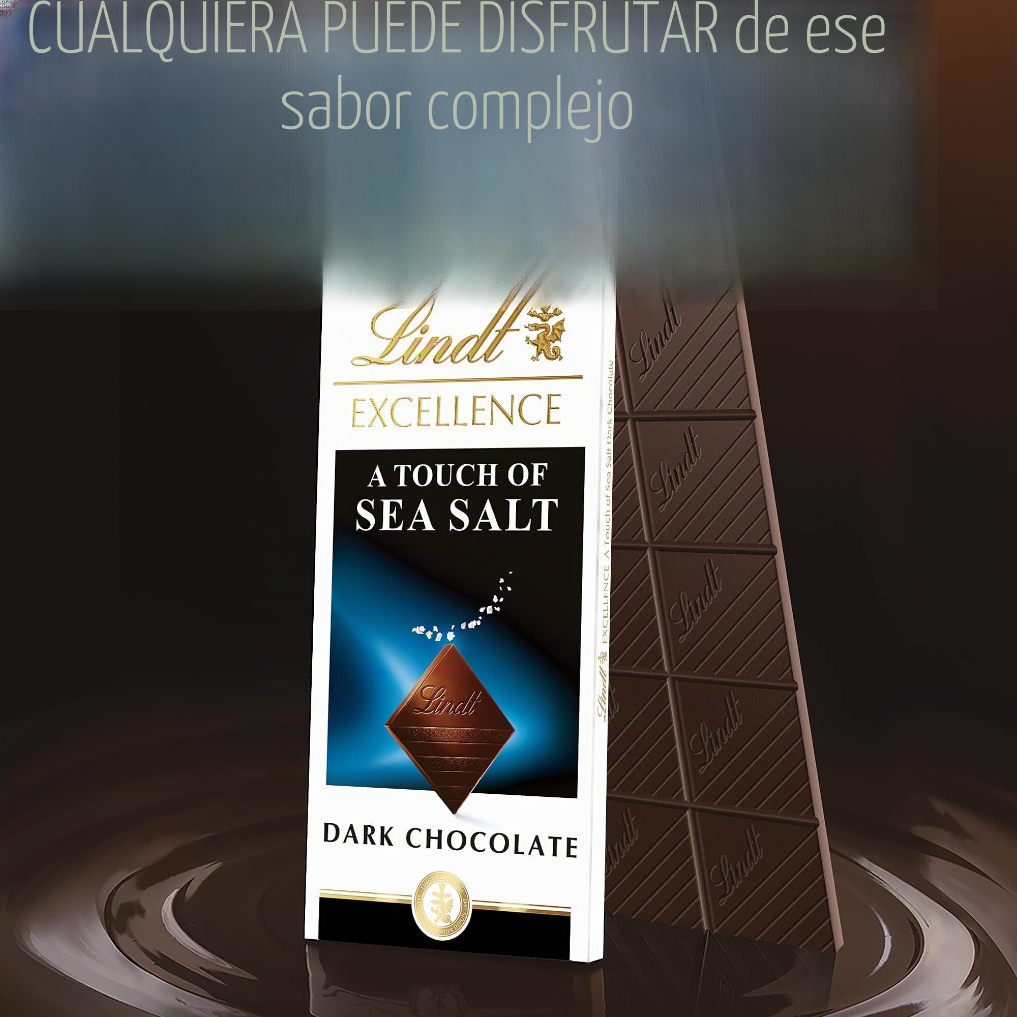 Lindt Excellence A Touch of Sea Salt Dark Chocolate Bar, 3.5-Ounce Packages (Pack of 12)
