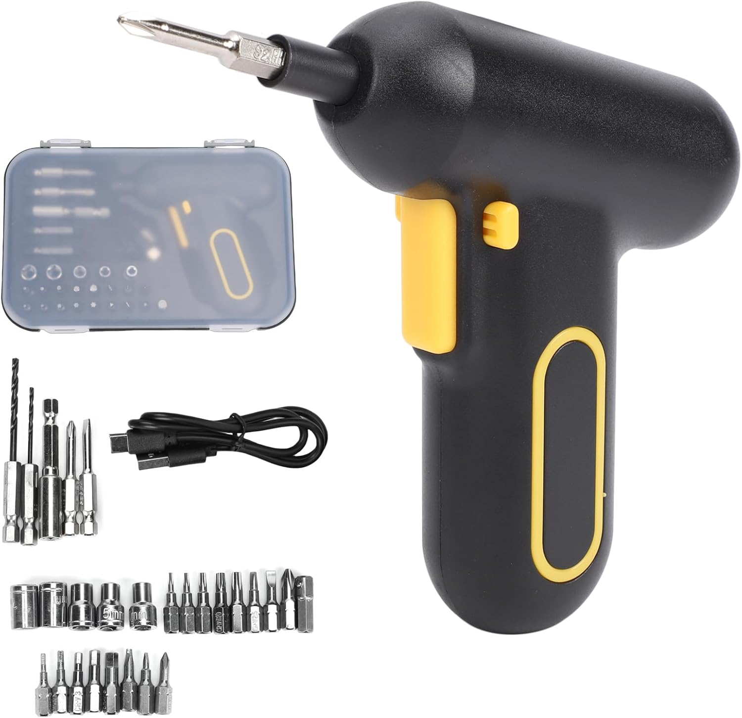 Shkalacar 29 in 1 Electric, Cordless Drill Driver with Rechargeable Battery and Multiple Bits, 5 Adjustable Twisting Force for Home Repair Furniture Electronics Set Kit
