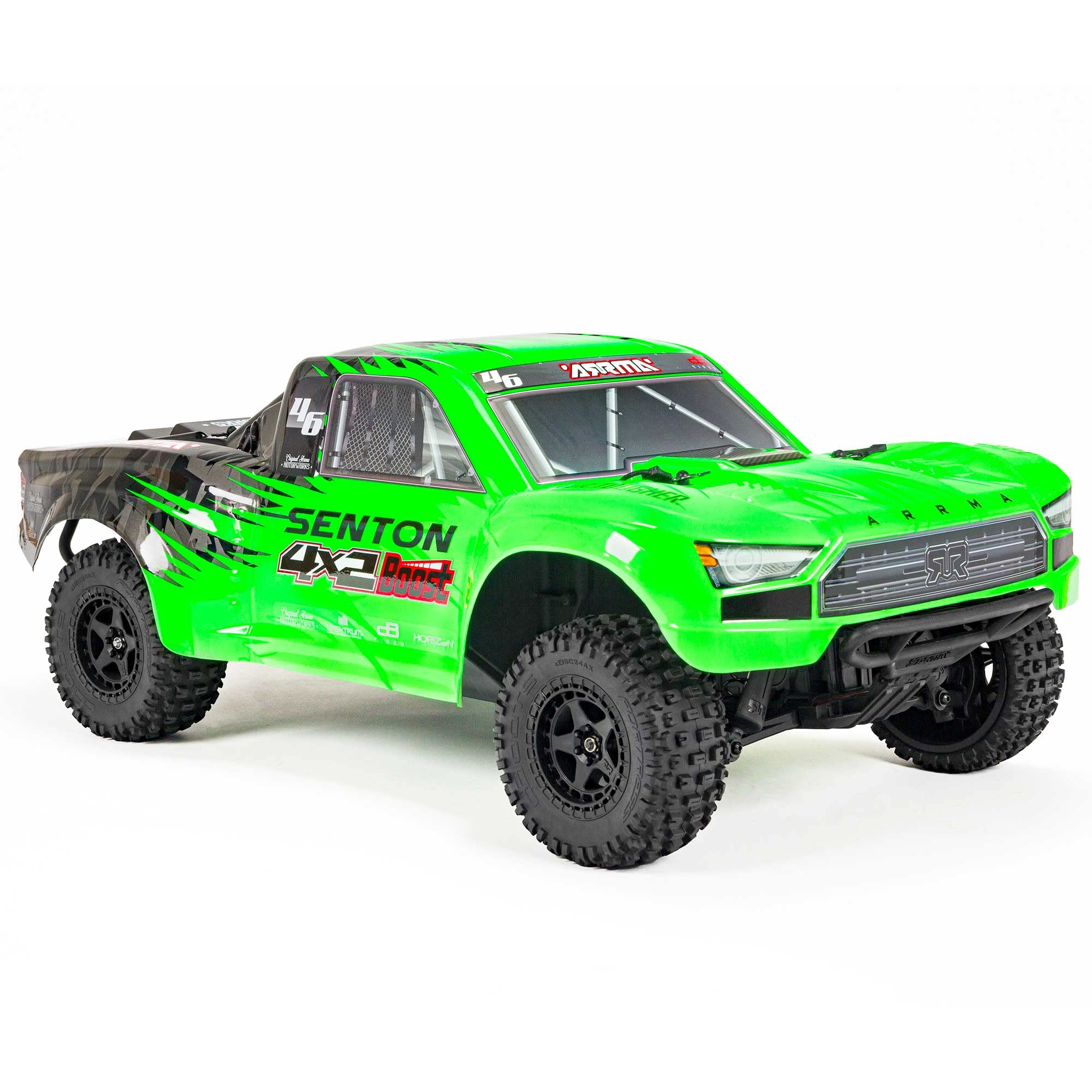 ARRMA RC Truck 1/10 SENTON 4X2 Boost MEGA 550 Brushed Short Course Truck RTR (Batteries and Charger Not Included), Green, ARA4103V4T1