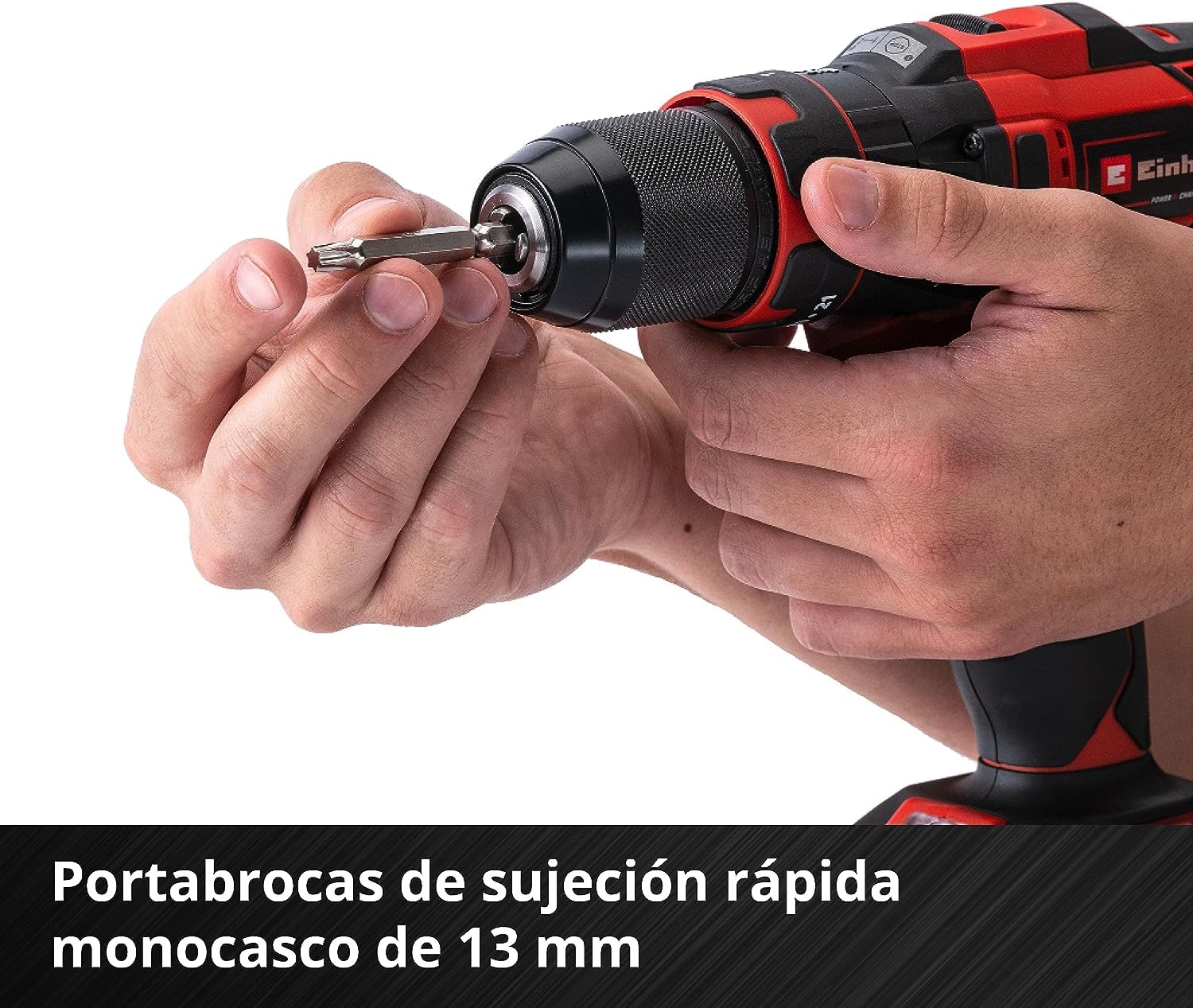 Einhell taladro atornillador percutor con batería TE-CD 18/40 Li-i +64 Power X-Change (iones de litio, 18 V, 40 Nm, electr. velocidad, máx. 24000 rpm, incl. 2x 2,0 Ah baterías, cargador y accesorios)
