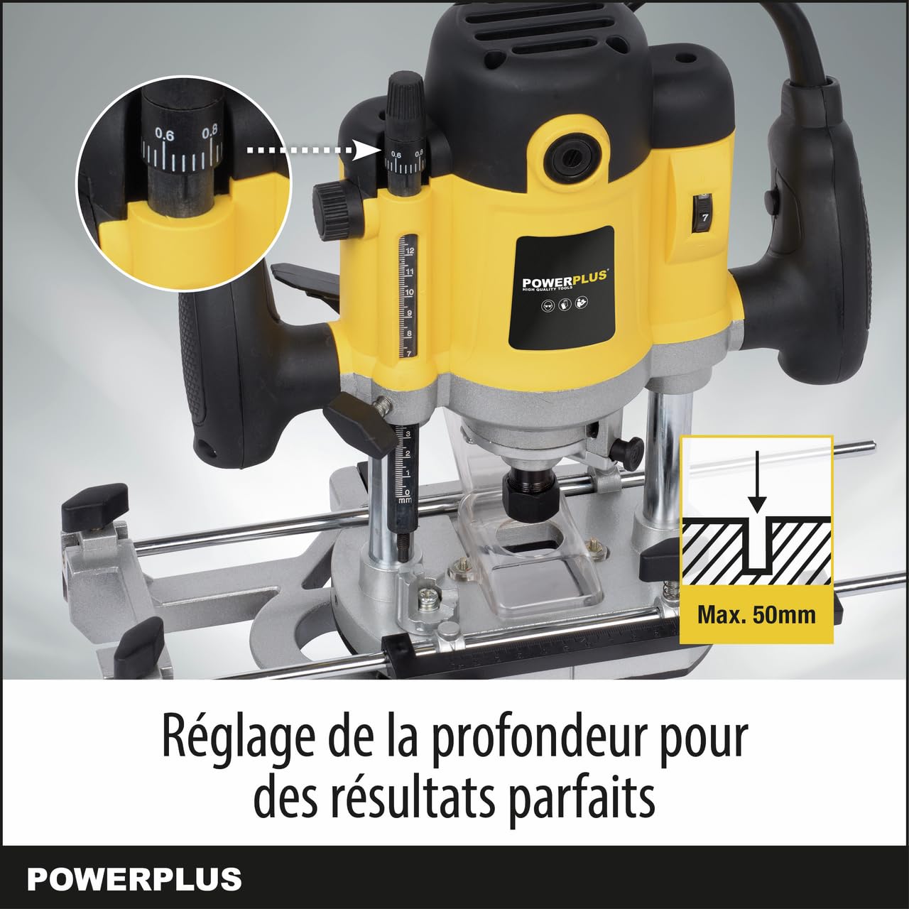 PowerPlus Défonceuse POWX093 - Défonceuse 1500w + 12 fraises