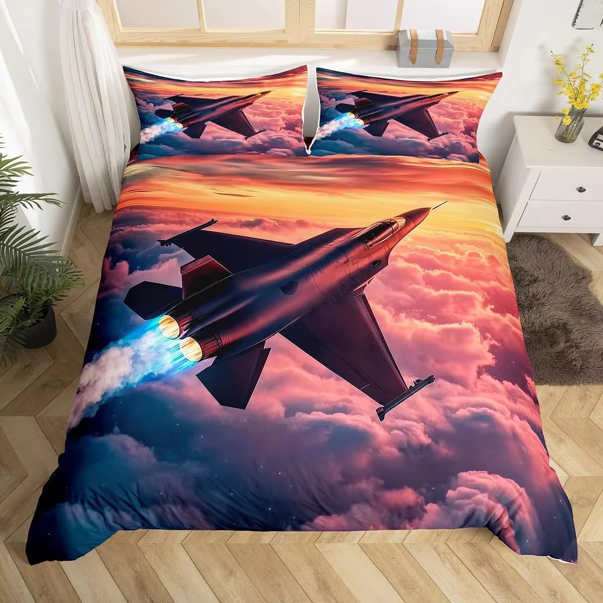 Housse de couette 140x200 cm respirante en microfibre douce avec fermeture éclair
