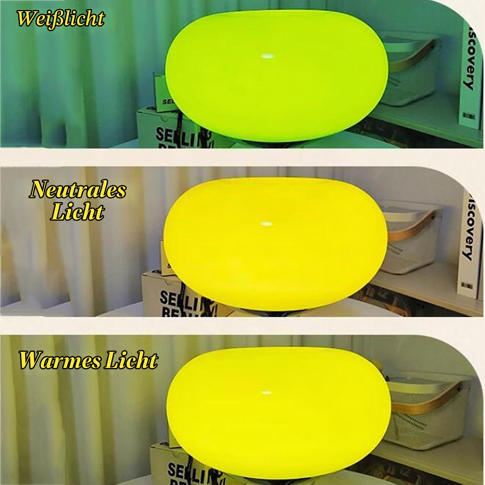 LED Tischlampe Retro Tischleuchte Grün mit Glas Lampenschirm, Pilz Lampe 3 Farbtemperaturen mit Kabel, Nordic Macaron Lampe, Nachtlicht Nachttischlampe, für Bars, Wohnzimmer, Schlafzimmer