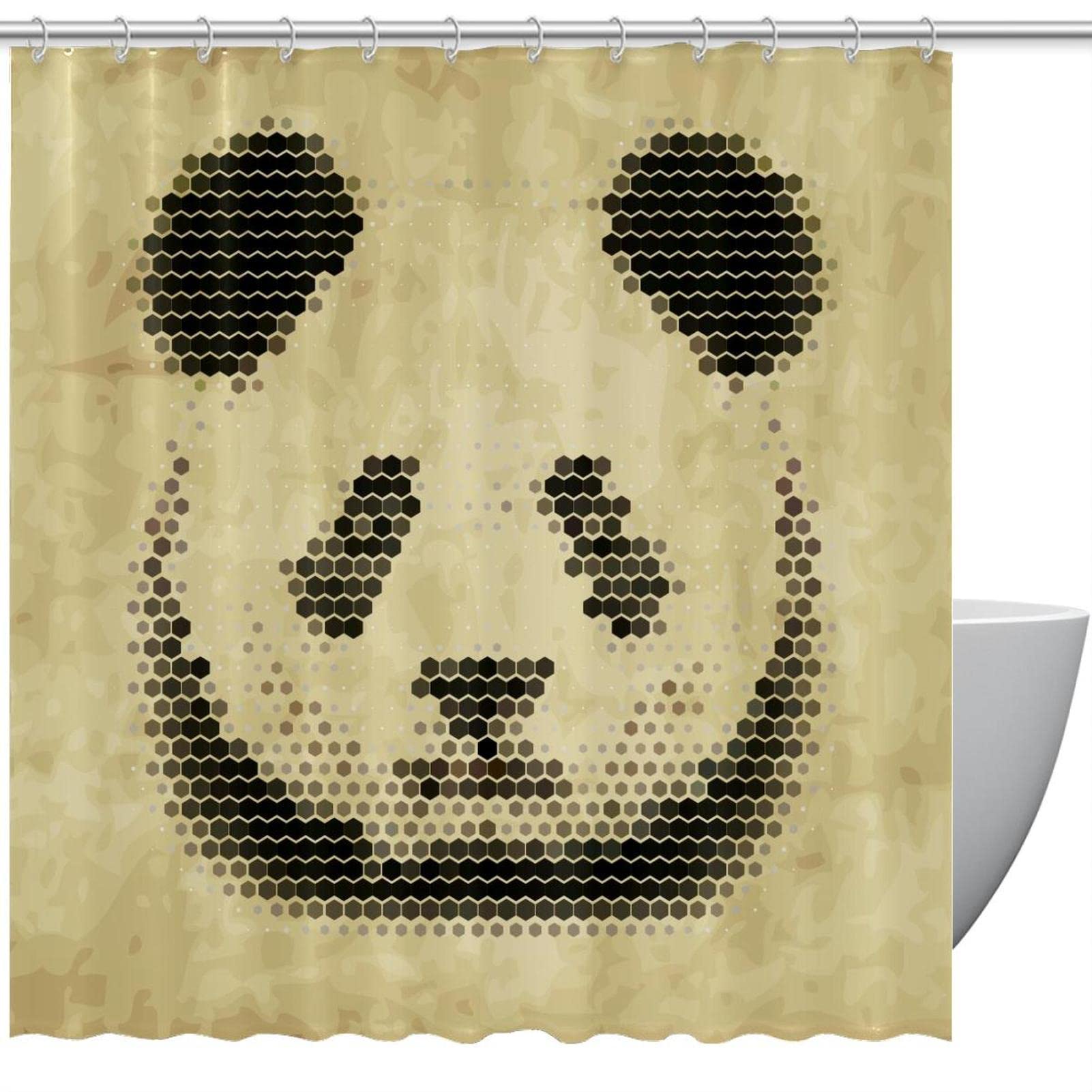 Rideau de douche panda en tissu lavable aux dimensions 167,6 x 182,9 cm