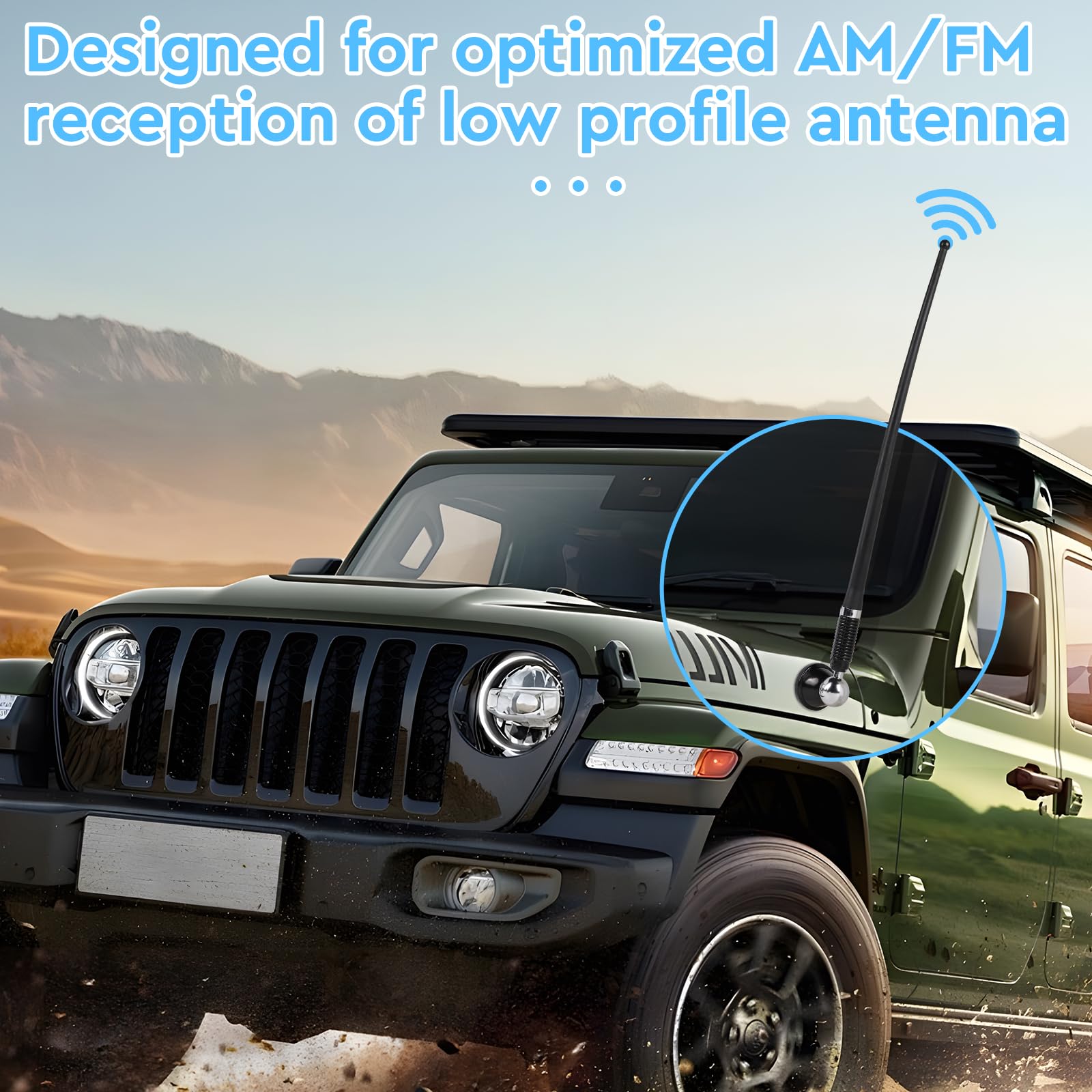DBREAKS Antenna Radio Marina Impermeabile AM FM Universale 16'' Gomma