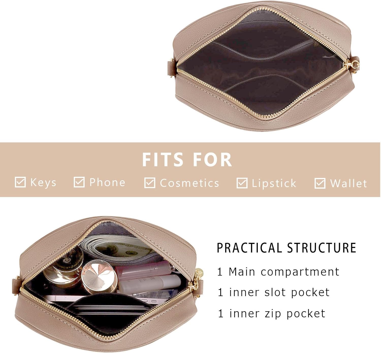 Small Crossbody Purses for Women Quilted Crossbody Shoulder Handbags Trendy Clutch Purse Camera Bag - Image 4