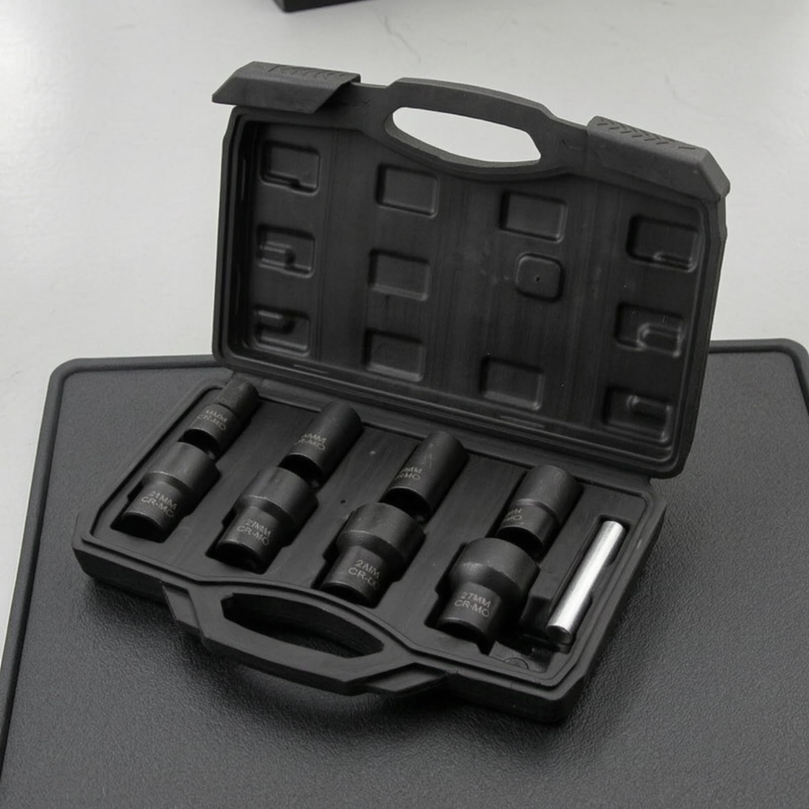 Juego Extractor de Tuercas y Pernos Vaso Extractor Herramienta Tornillos Removedor de Pernos Acero Endurecido con Diseño Estriado y Marcas Legibles