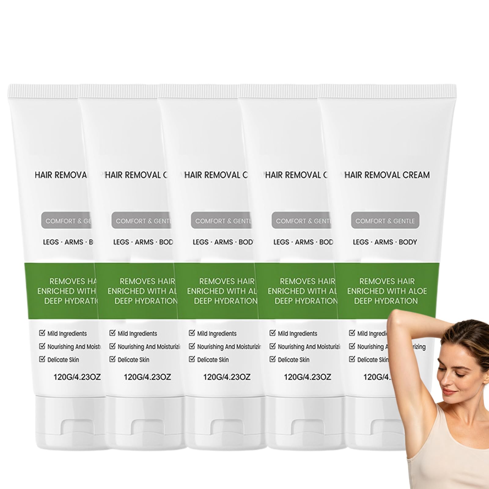 Lumivona Natural Gentle Hair Removal Cream Extrait d'aloès.120g (5PCS)