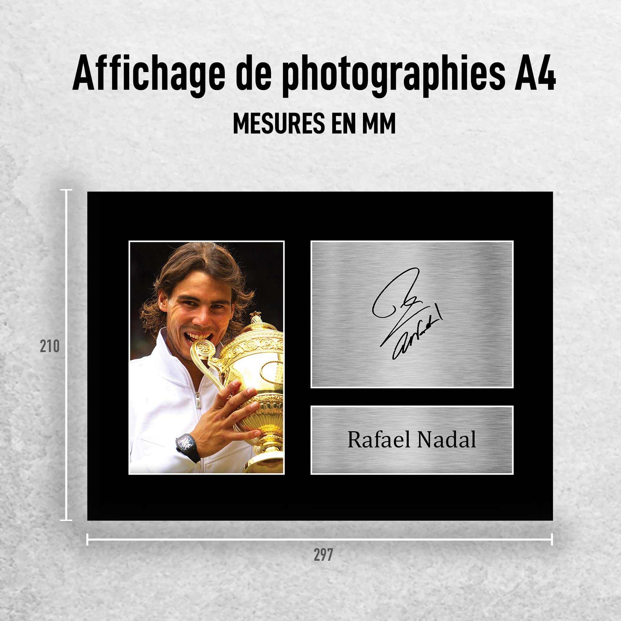 Rafael Nadal Photo autographe signée A4 Cadeaux pour fans de tennis