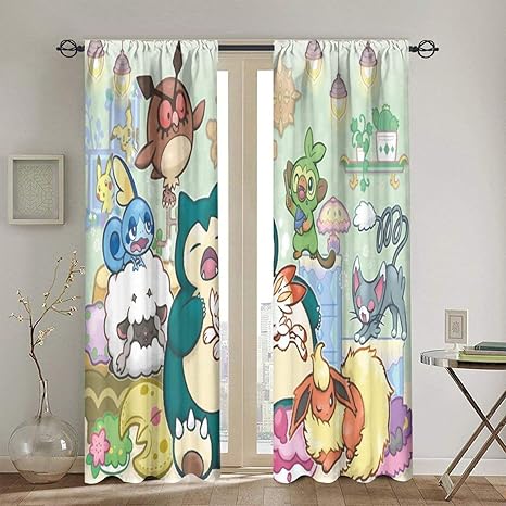 Amazon Co Jp カビゴン ポケモン1 カーテン 高級感のある生地 ドレープ 遮光タイプ 防音 厚手 窓用カーテン 間仕切り 昼夜目隠し 省エネ 高級感のあるカーテン ホーム キッチン