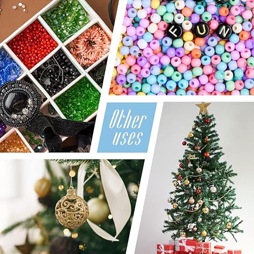 Miniatura 6 de Catephe - Cuerda elástica de cuentas de 0.039 in, 394 pies, hilo elástico transparente, cuerda de cuentas de cristal para hacer pulseras, collares y