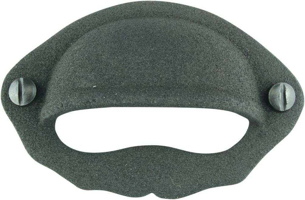 Renovators Supply Manufacturing Black Cabinet Cup Bin Pull 3" W X 2" H Antique Wrought Iron Kitchen Drawer Or Dresser Handles With Rust Resistant Cup Bin Pulls With Mounting Hardware Pack Of 4