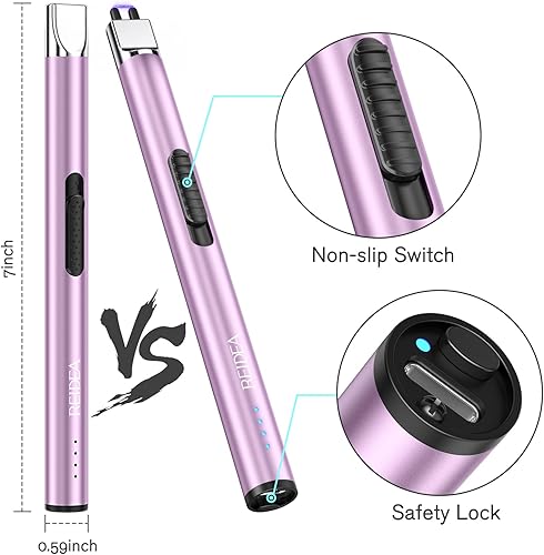 Miniatura 2 de REIDEA Lighter S4 Pro - Cerradura de seguridad eléctrica recargable por USB con indicador de batería LED, sin llama, resistente al viento,
