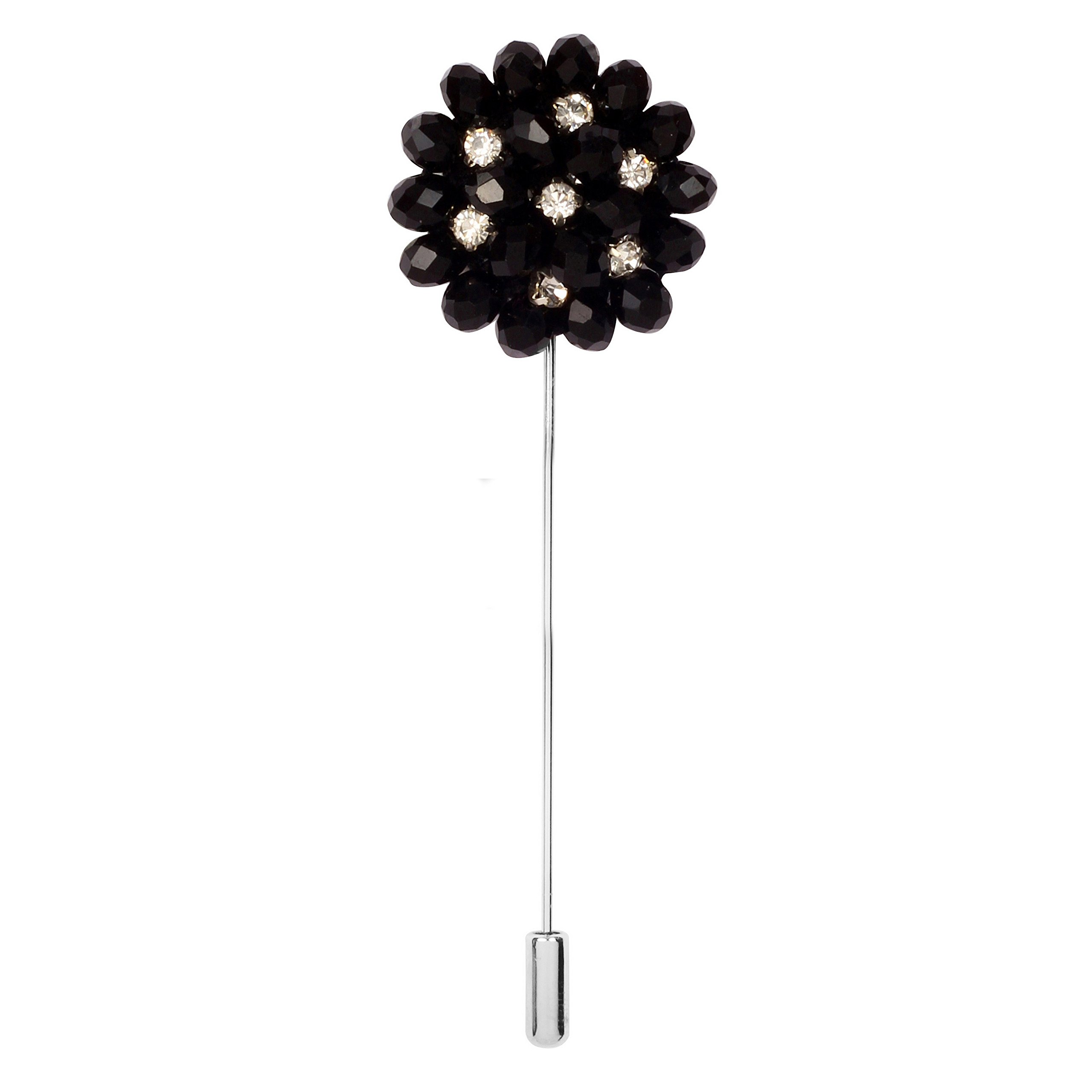 Peluche Stone Flower - Black Colored Brooch/Lapel Pin for Men (B0786B1LCW) Amazon Price History, Amazon Price Tracker