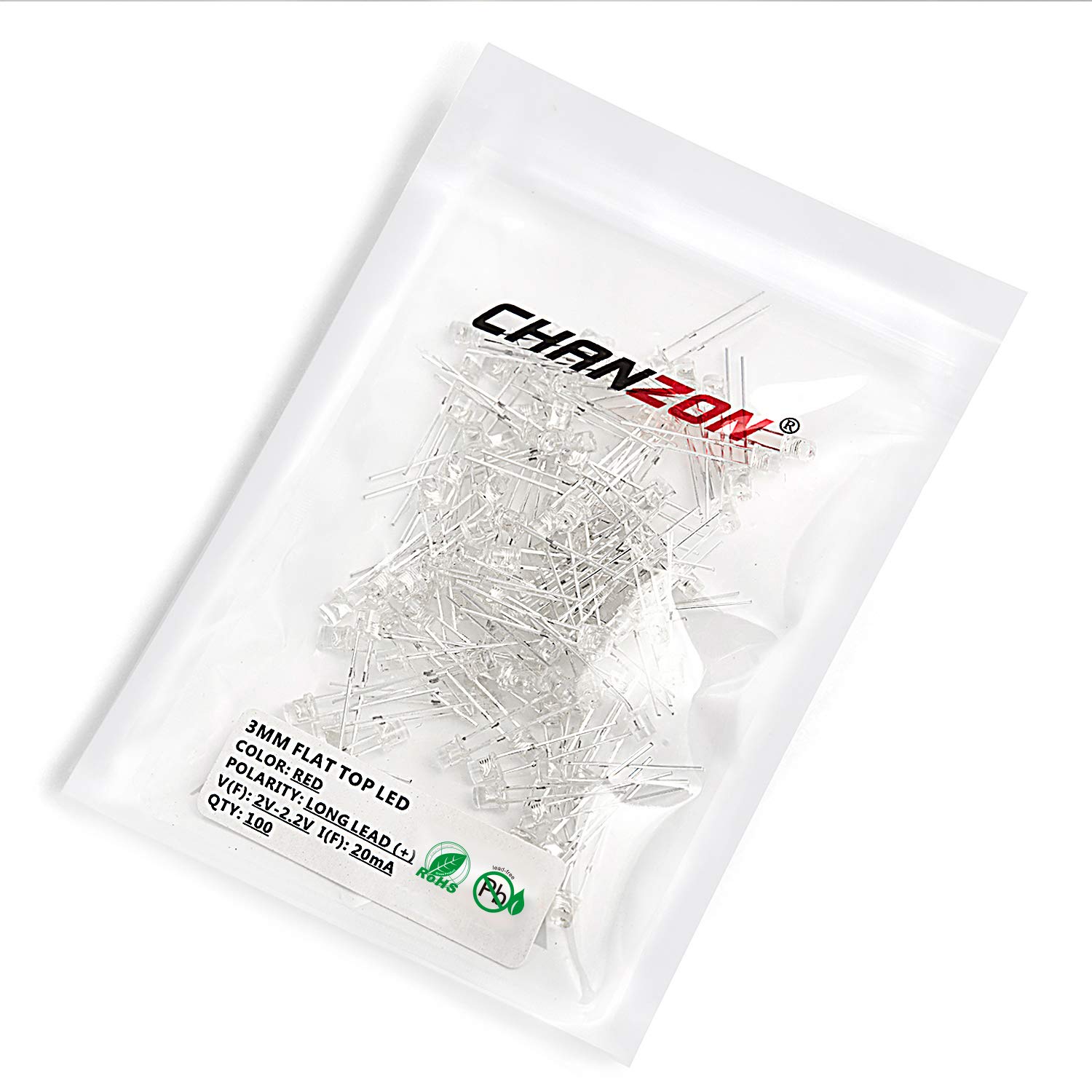 20 LED Rossi 3mm Ultra Luminosi &ndash; Trasparenti, Tondi, Per RC Auto E Modellismo, Lighthouse LEDs