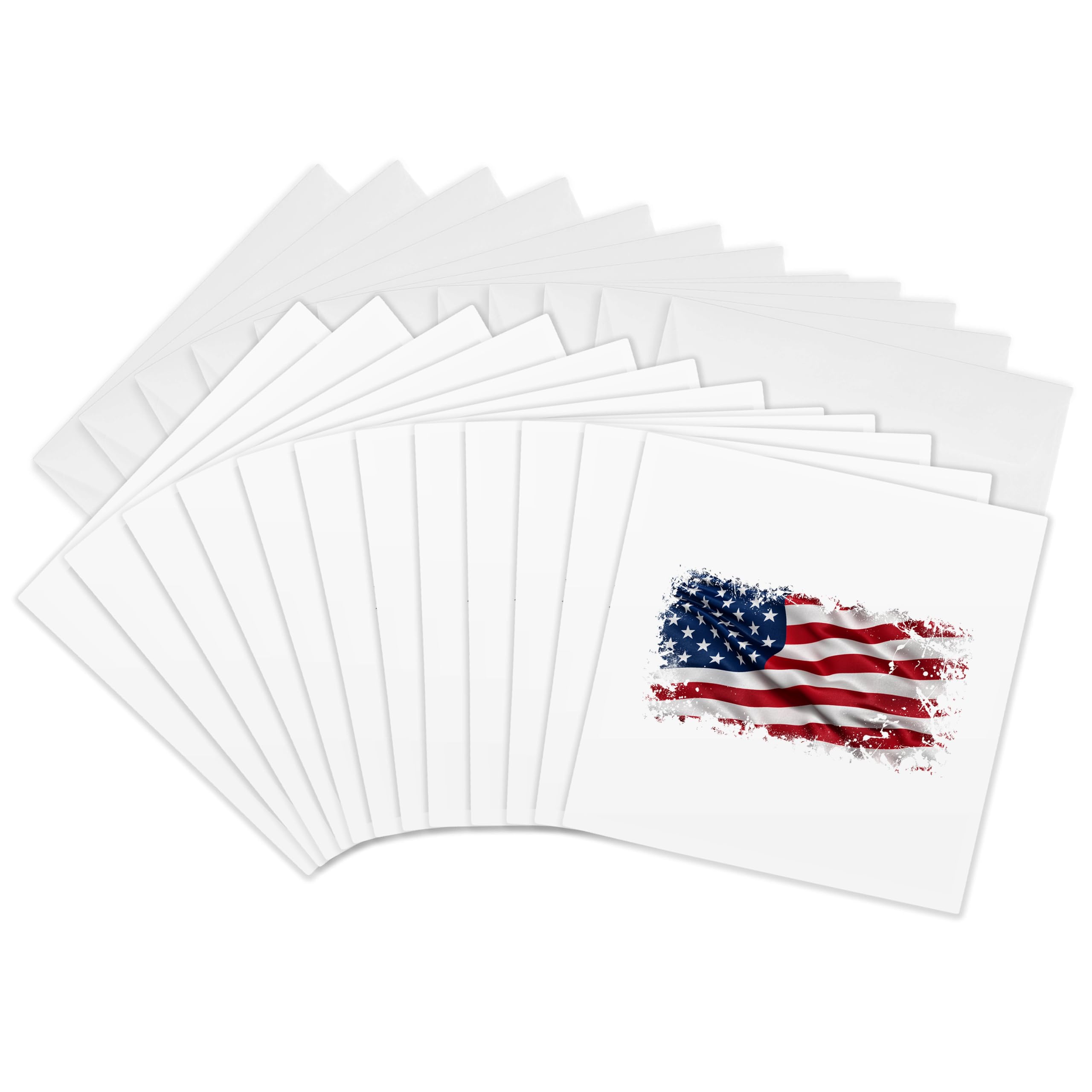 3dRose gc_254074_2 6 x 6-Inch "Grunge USA Flag Waving in The Wind Patriotic Stars and Stripes" Greeting Card (Set of 12)