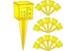 Okllen 15 Pack Clear Rain Gauge - Yellow, Lawn Watering and Sprinkler Measurement