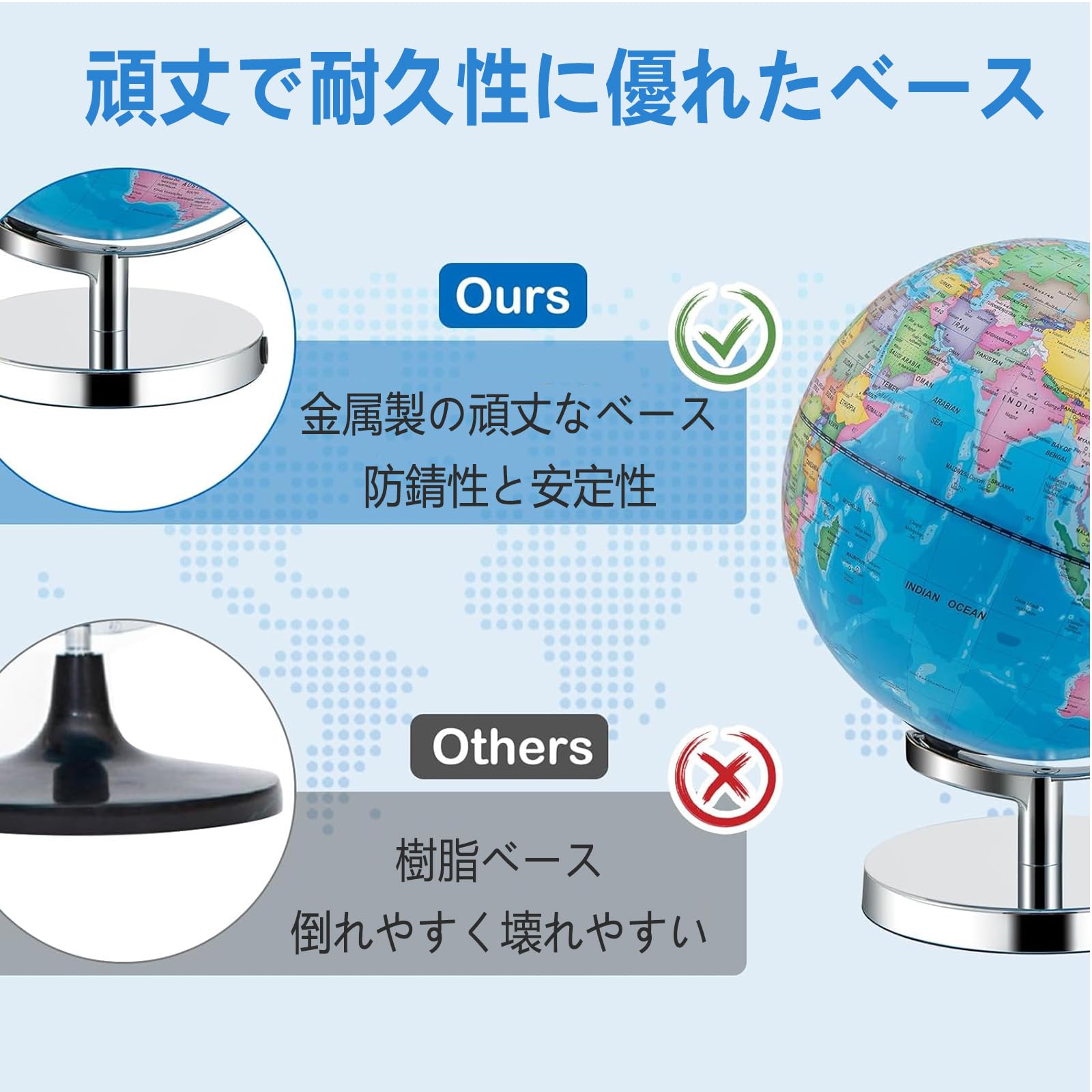 地球儀 ダブル球体（陸海の地図・星座）11号 【公式通販】