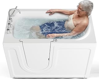 CO-Z Walk In Tub, Walk In Tubs for Seniors, 52" x 30" Walk In Tub Shower Combo with Left Side Inswing Door, Low Entry Soaking Bathtub with Handheld Shower Sprayer & Slip Resistant Floor