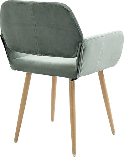 Miniatura 7 de HomVent Silla de escritorio de maquillaje, silla de tocador, moderna silla de oficina en casa con brazos y pintura de madera, patas de metal para