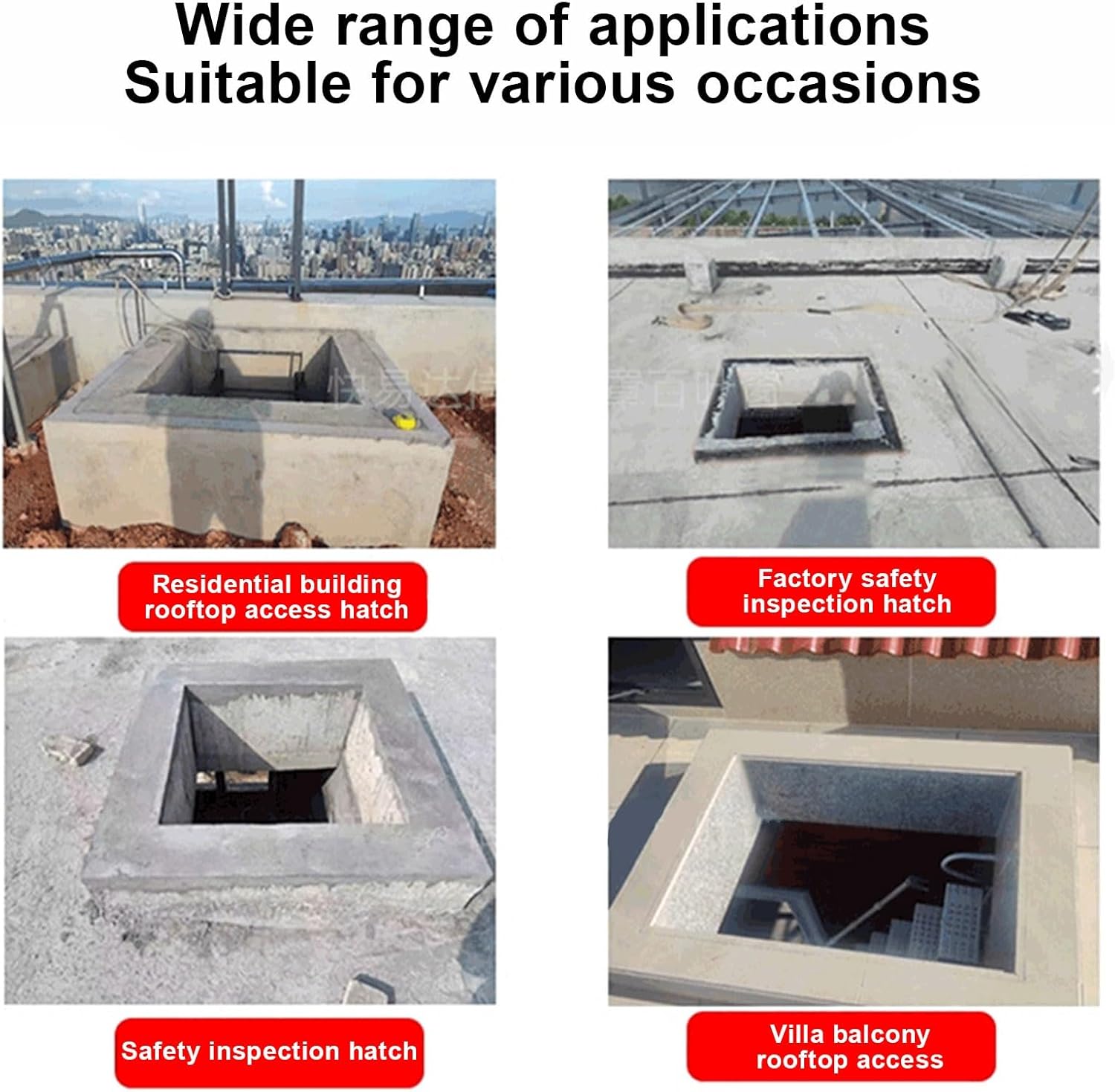 Roof Hatch Building, Aluminum Alloy Roof Access Hatch, Basement Window Well Covers, for Attic, Basement, and Emergency Access, for Home Industry(61cm/24in)