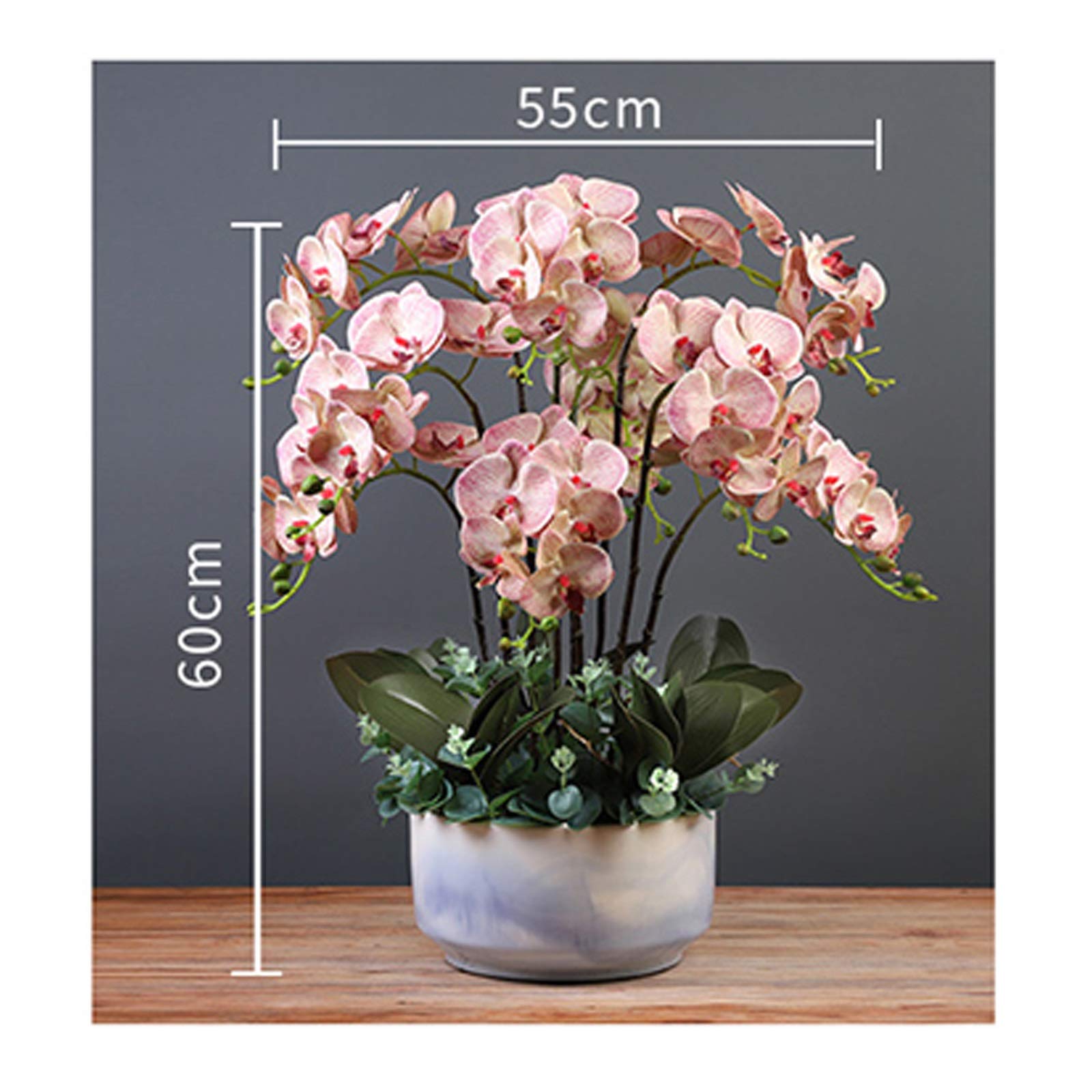 Sztuczne kwiaty, orchidee, kompozycje kwiatowe - Real Touch, jedwabne kwiaty, sztuczne storczyki motylkowe, wysokość, sztuczne kwiaty Phalaenopsis, Bonsai do domu/biura/salonu/imprezy, sztuczne