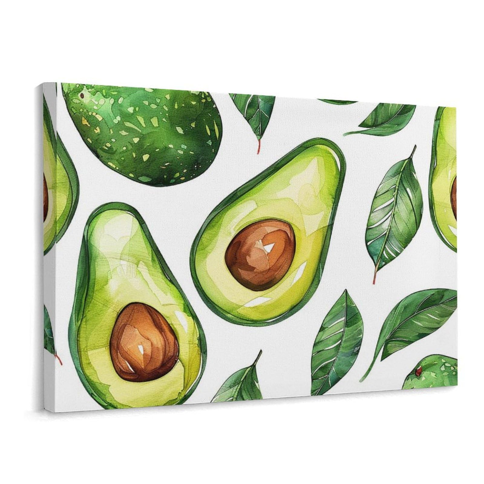 Canvas Wall Art for Living Room Prints Aesthetic Poster Canvas Paintings Prints Avocado And Leaves Pictures ArtWork Office Wall Decor Modern Abstract Wall Art for Bedroom Home Decor 30x40 Cm