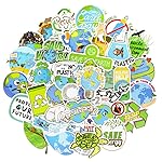 QTL Earth Day Stickers for Kids Environmental Party Supplies Waterproof Vinyl Stickers Earth Day Decorations Gifts 50Pcs