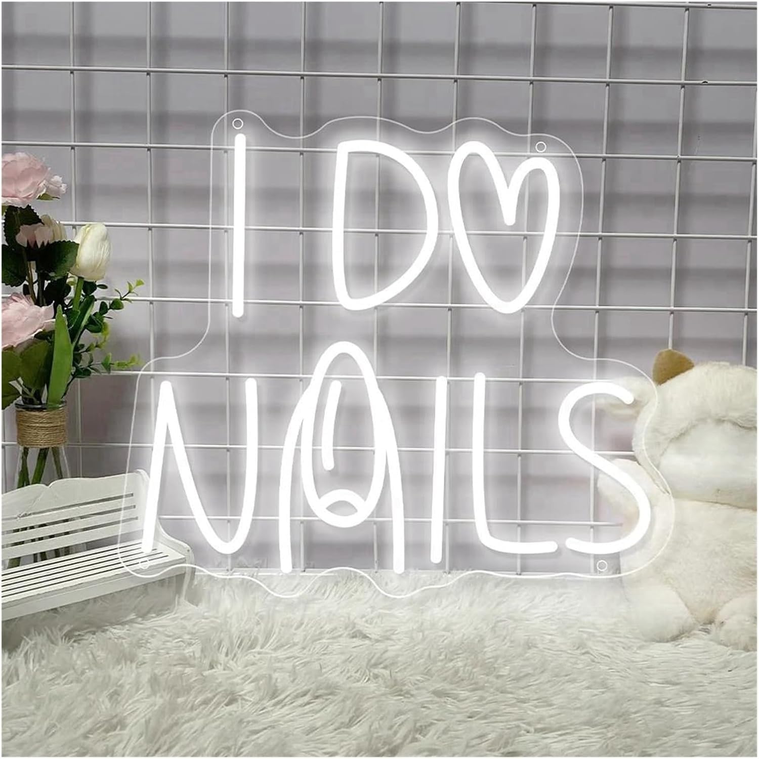Zynther Neon lamp for LED for Neon Sign I Do Nails Nails Room for Lights Wall Hanging Decoration Business 35cm×40cm(Une)