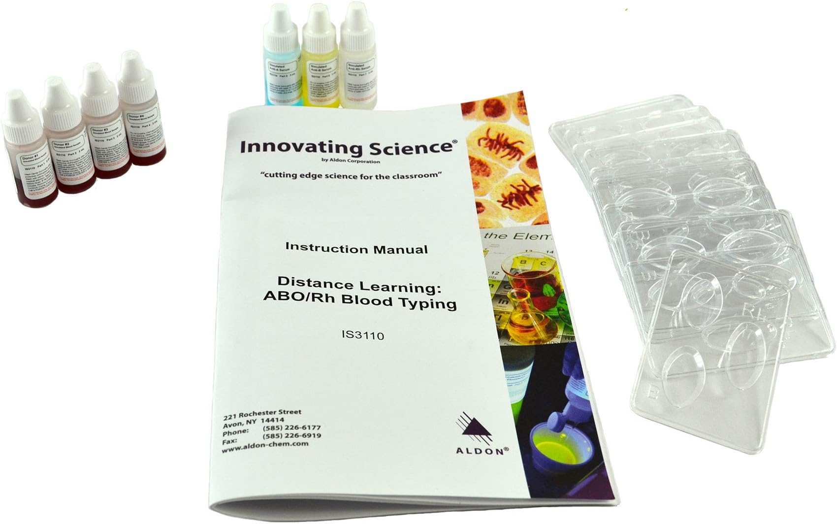 Innovating Science ABO/Rh Blood Typing - Explore Blood Typing Techniques & Test Using Simulated Blood Samples - Distance Learning Kit