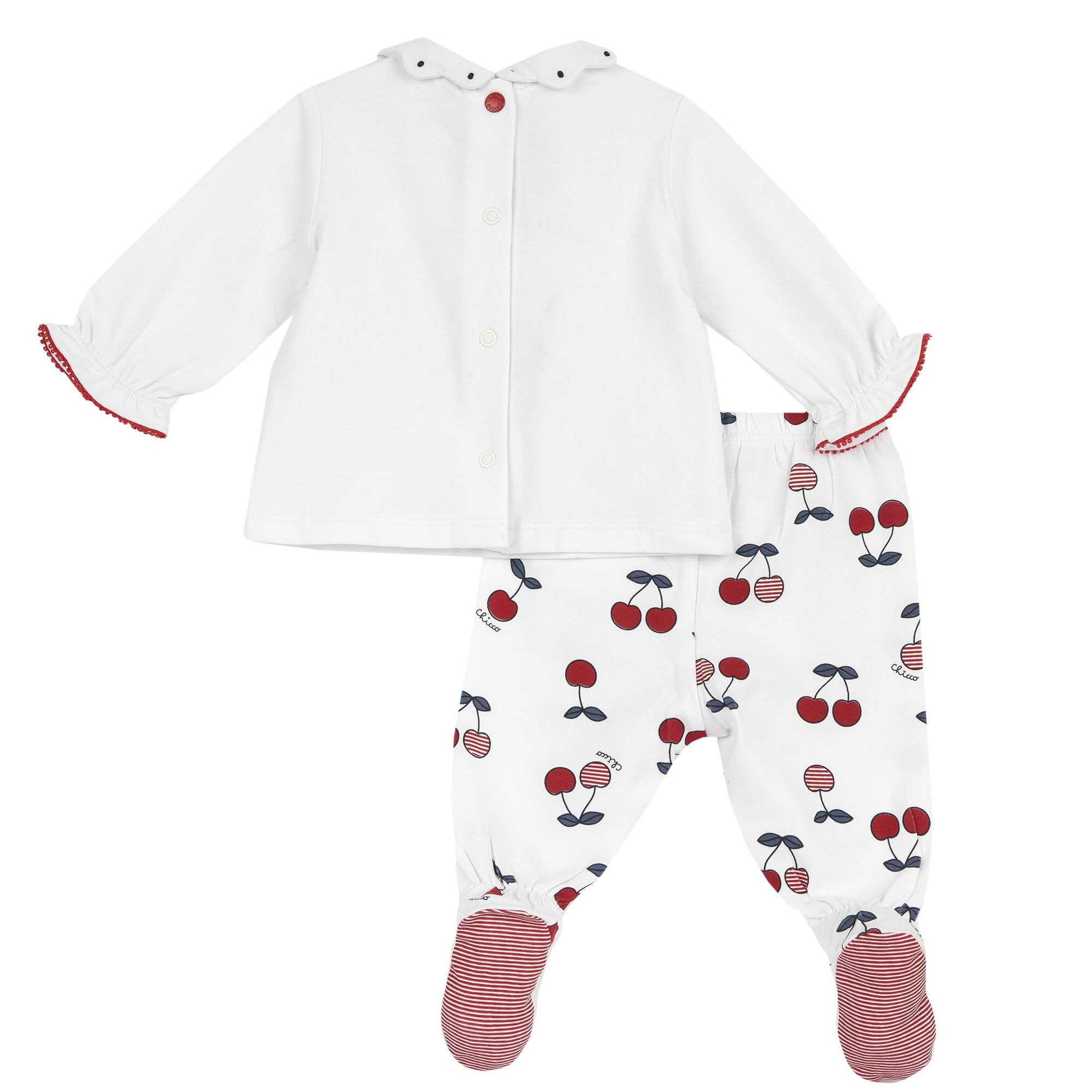 Chicco, Compleet voor Pasgeboren Meisje met T-shirt en Korte Broek/Broekje en Sokjes, met Knopen op de Achterkant, Zachte Pasvorm, van Katoen, Machinewasbaar, 0-24 Maanden, Entworfen in Italien