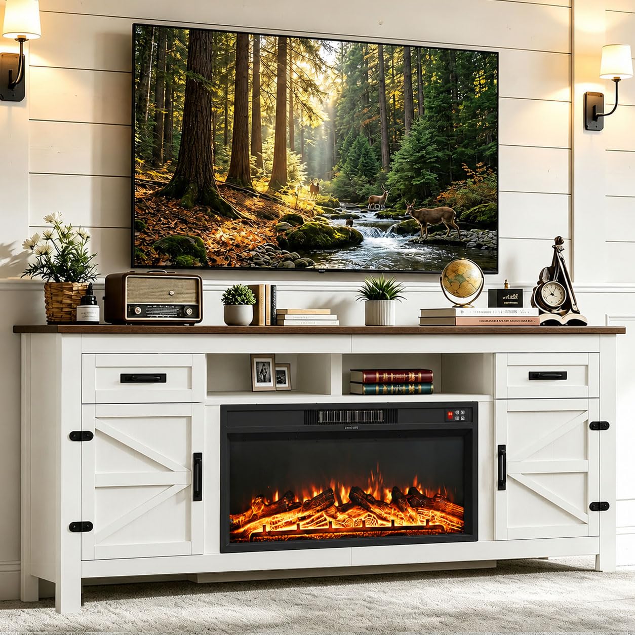 Nordivale Barn Door Fireplace Stand