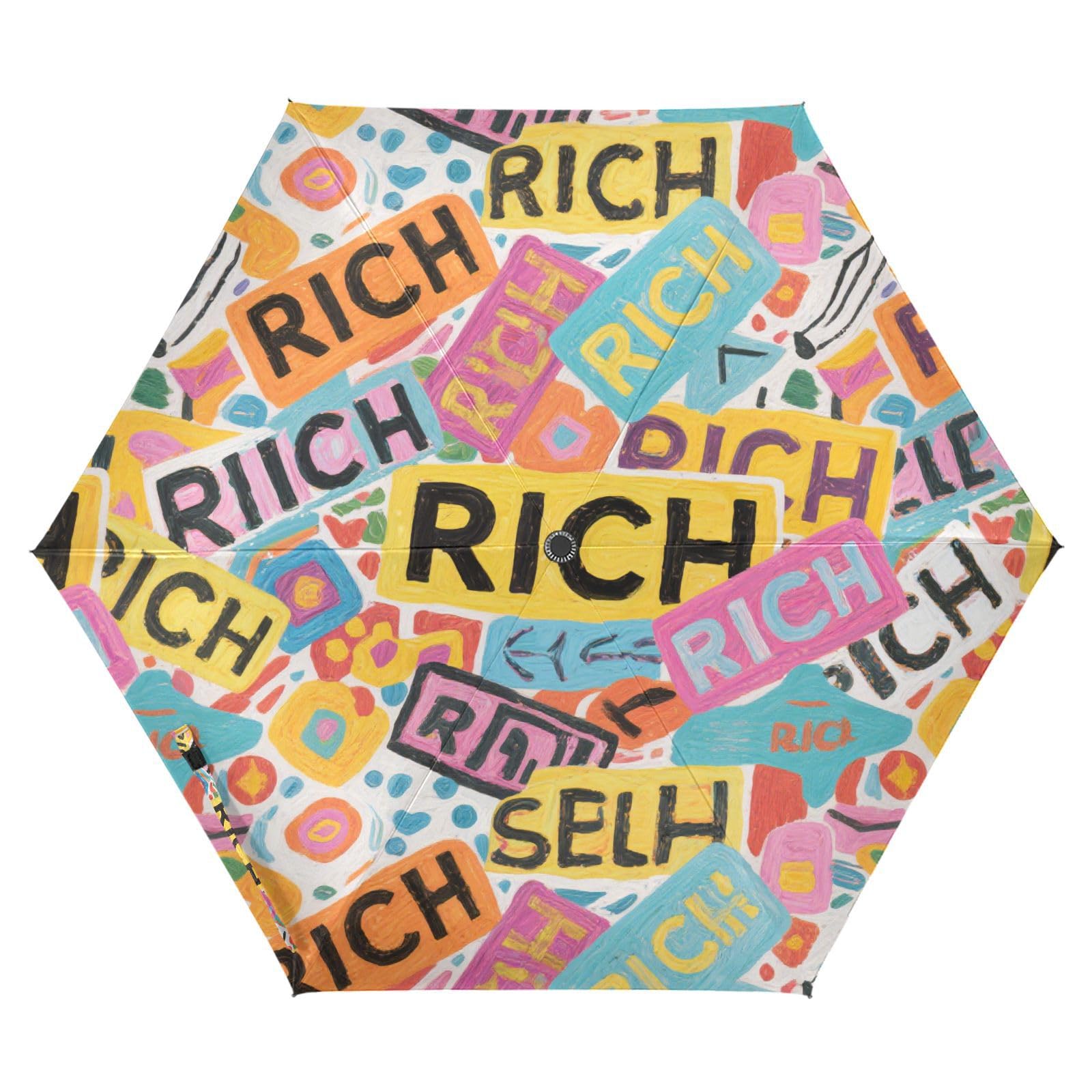 EtherSpher Colorful Cartoon Rich umbrella automatic 39 Inch Uv Protection auto open close Golf Umbrella for Good for Car, Golf, and On-the-Go Outdoor Defence Accessories paraguas para lluvia y viento