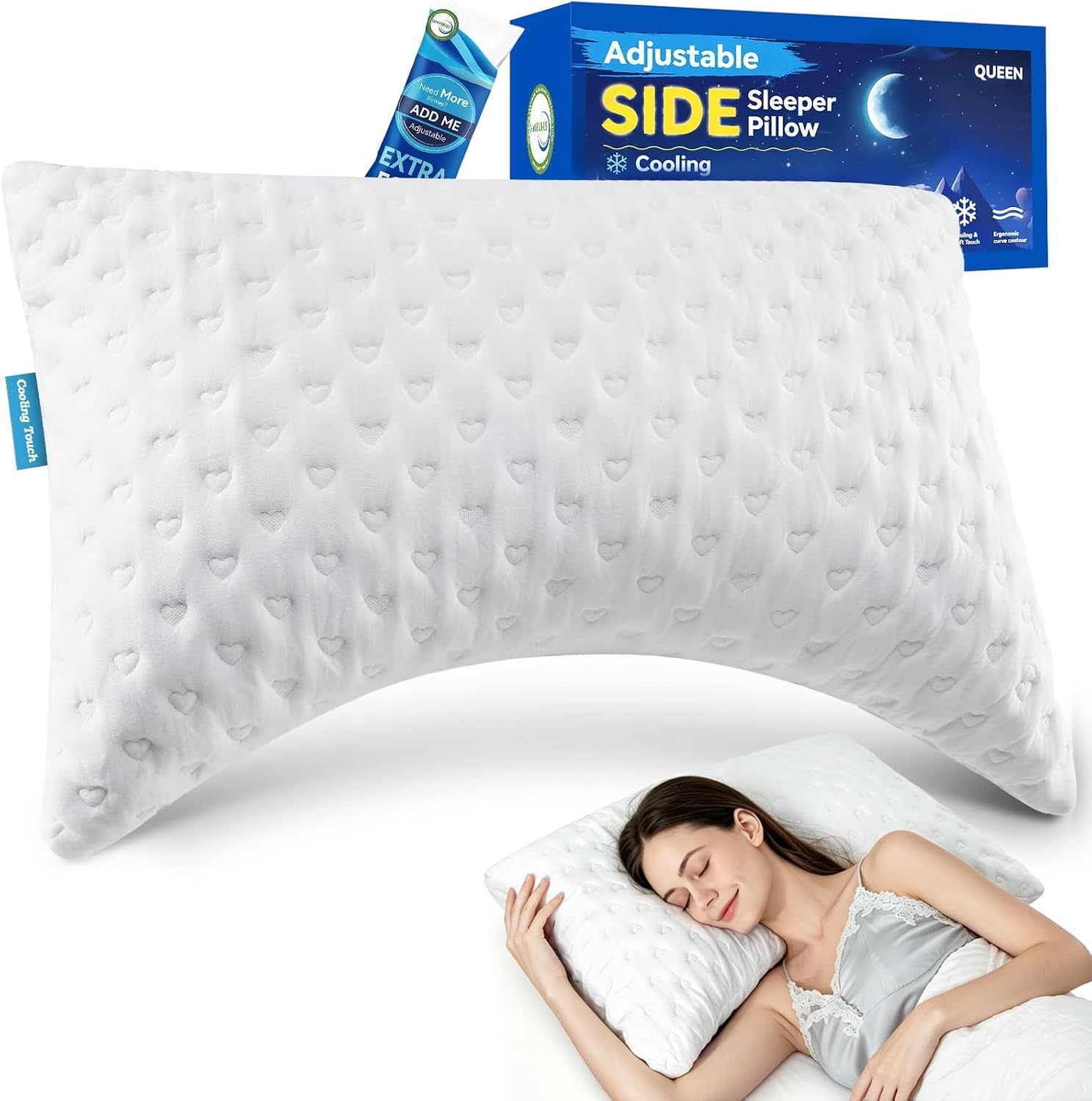 btasleeep Curved Side Sleeper Pillow