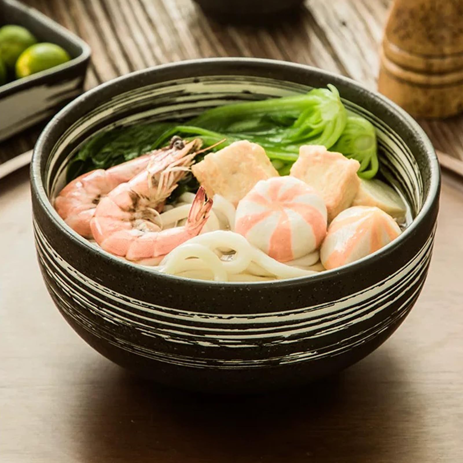 Japanese Ceramic Ramen Bowl Set With Spoon and Chopsticks - Porcelain Soup Bowl