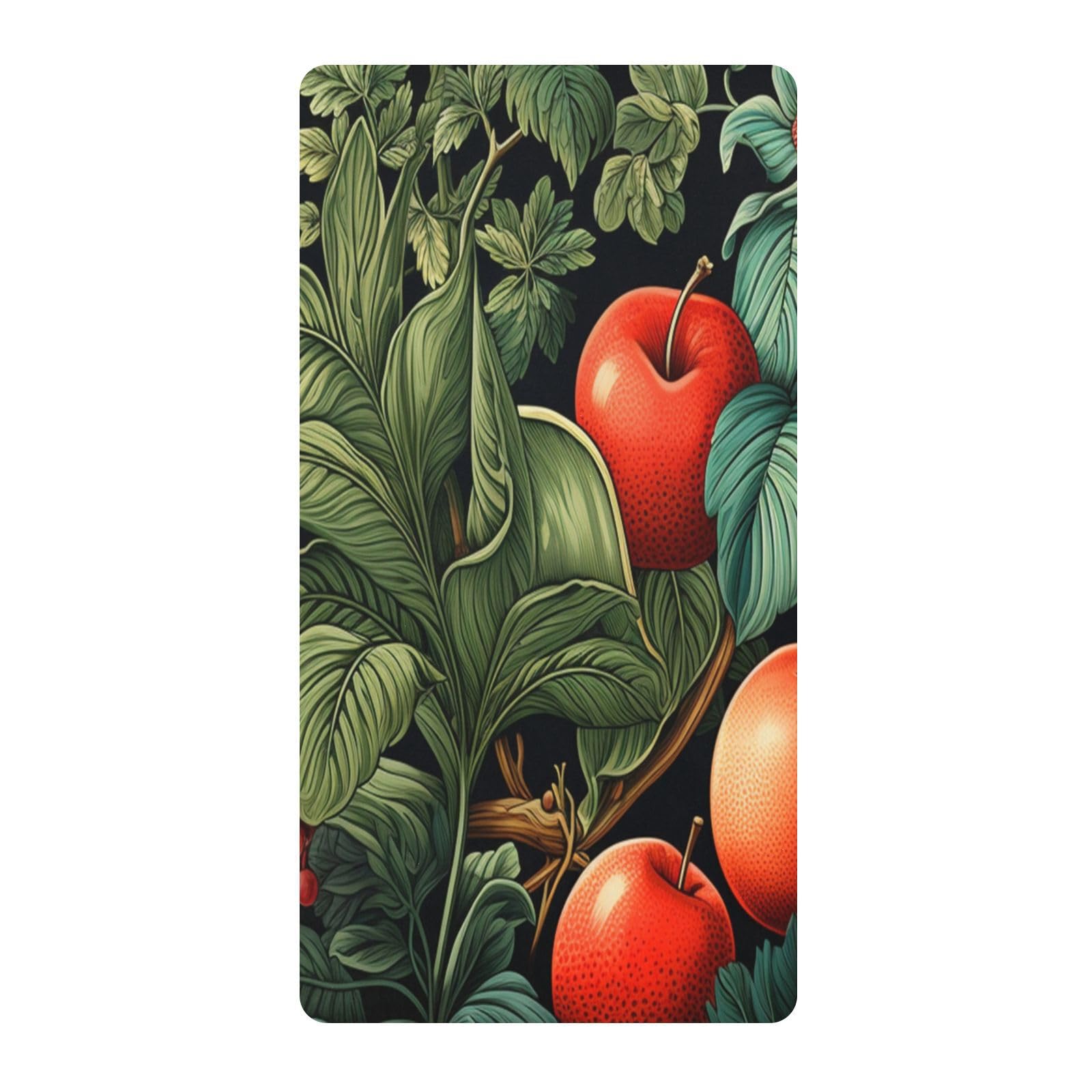 Pomme Rouge Feuilles Vertes Drap Housse pour Lit BéBé en Coton Doux,Adapté au Matelas Parc