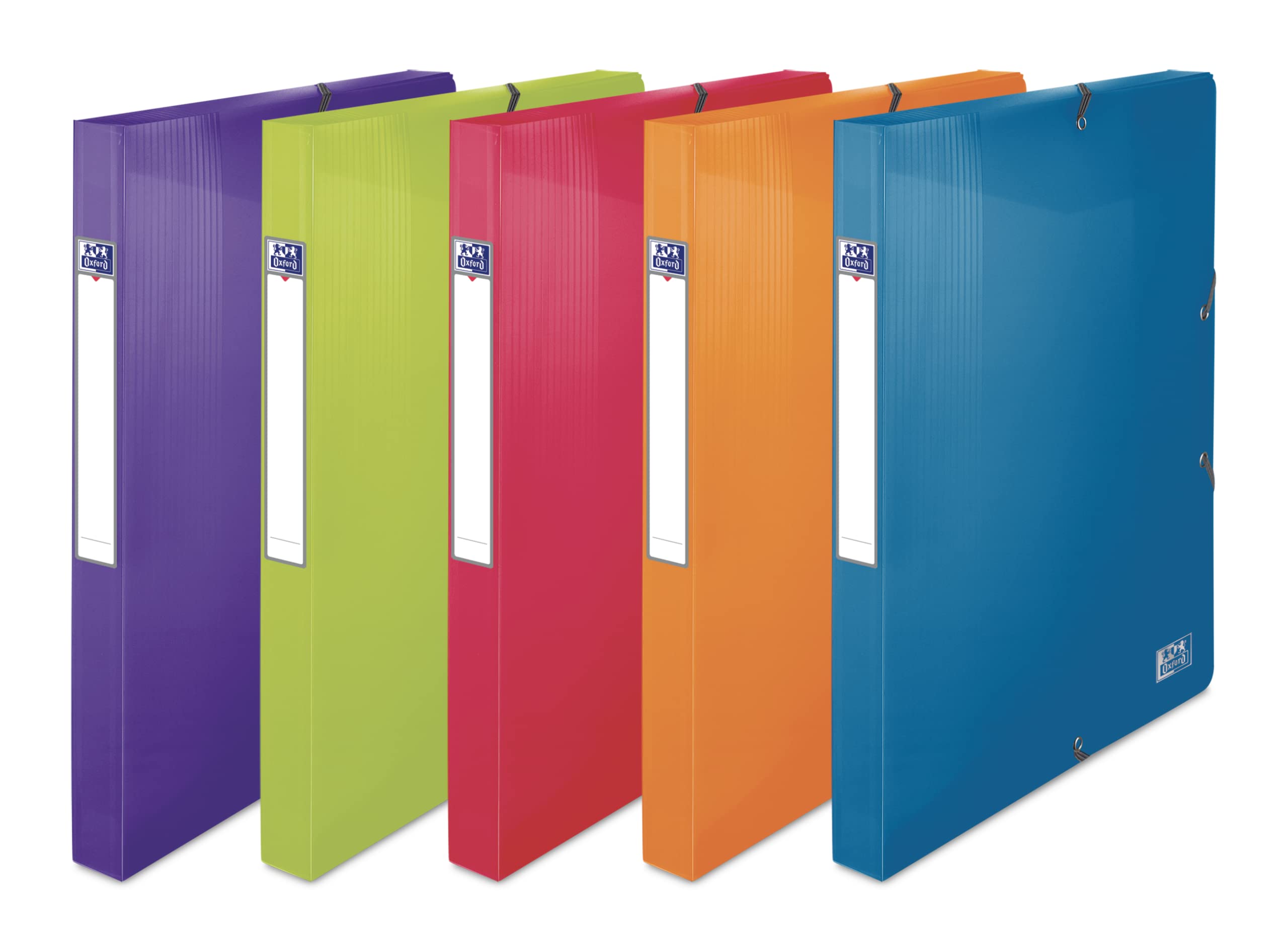 Carpeta de proyectos Oxford con gomas. A4+. Colores surtidos. Pack de 10 unidades.
