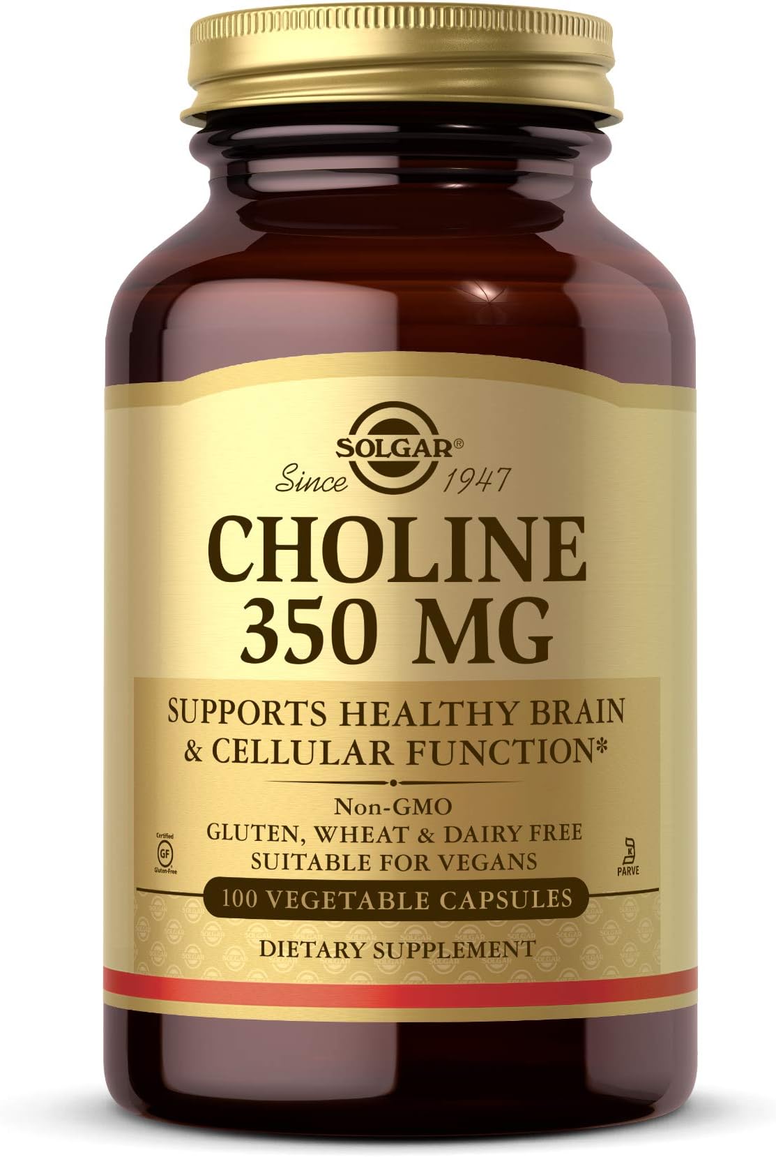 Choline Vegetable Capsules, 350 mg, 100 Count