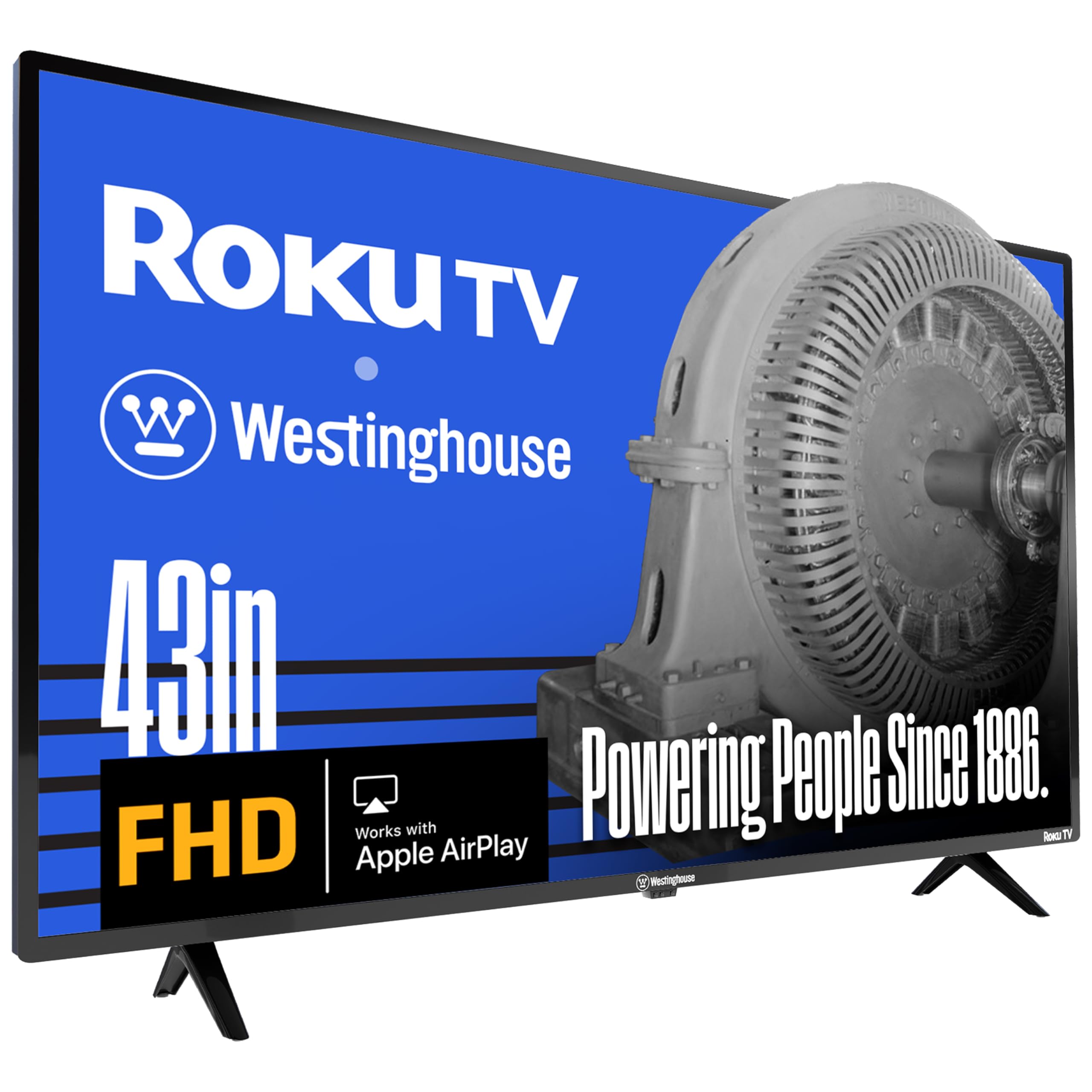 Westinghouse Roku TV - 43 Inch Smart TV, 1080P FHD Television with Wi-Fi Connectivity and Mobile App, Flat Screen, Bluetooth, Compatible with Apple AirPlay, Alexa and Google Assistant