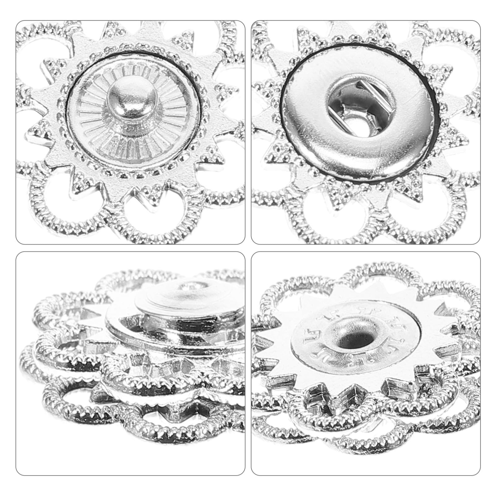 SHINEOFI 80piezas Botones De Presión Para Costura Diseño De Flor Botones Decorativos Para Abrigos y Prendas Para Manualidades y Proyectos De Costura